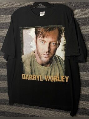 Vintage Darryl Worley 2002 I Miss my Friend Tour Country Music Black T-Shirt XL